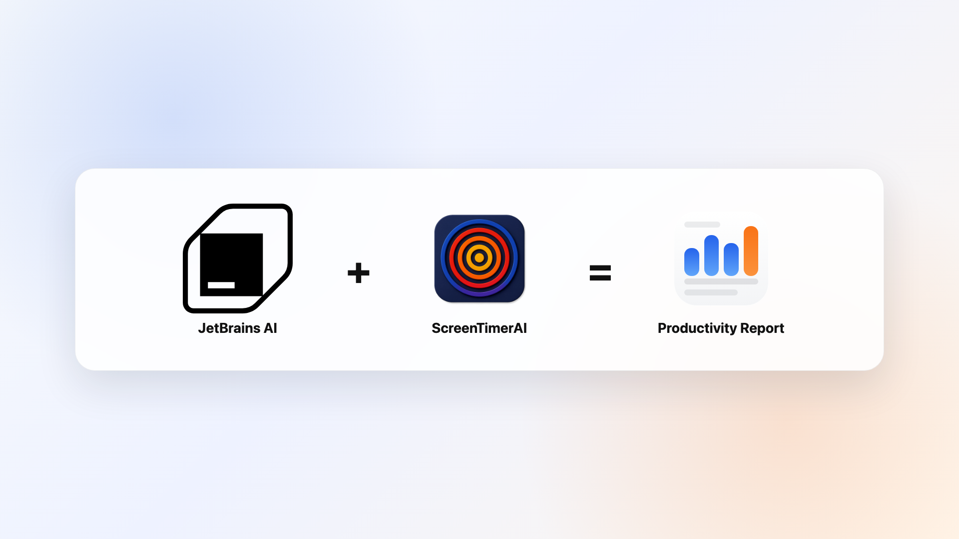 JetBrains AI plus ScreenTimerAI equals a productivity report